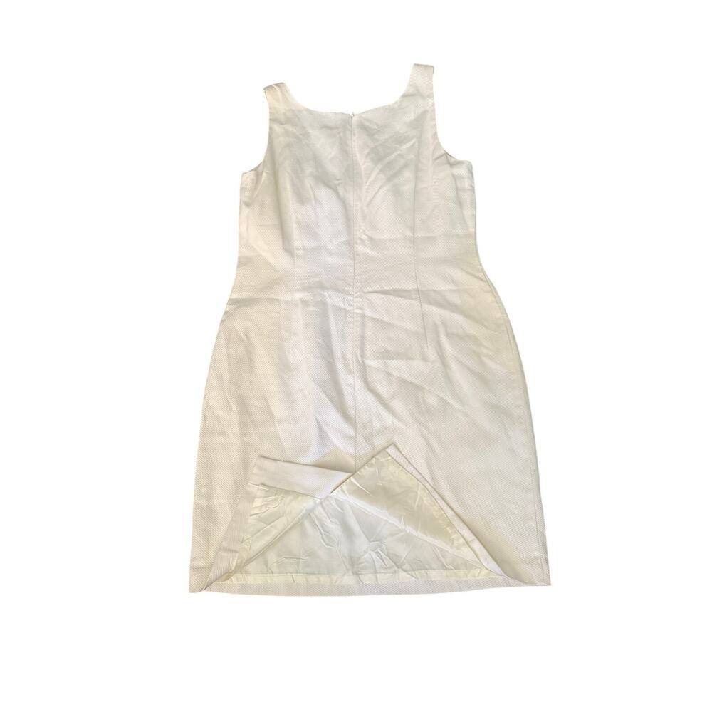 Vintage Vision Apparel Women Cotton Cocktail Sheath Dress Ivory White Size 12